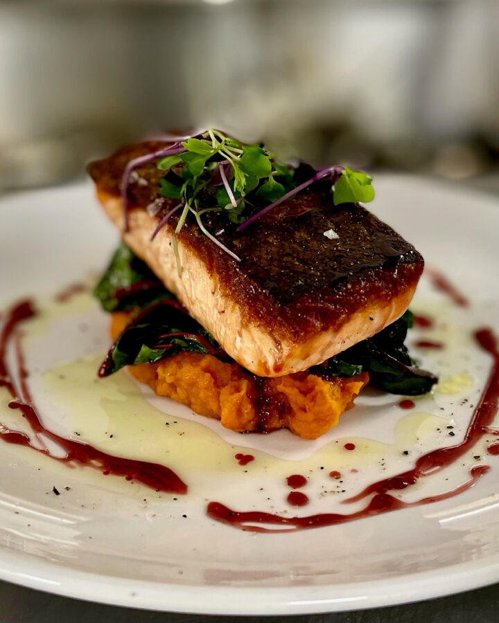 grilled salmon dish